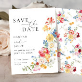 Colorful Wildflower Wedding Save The Date