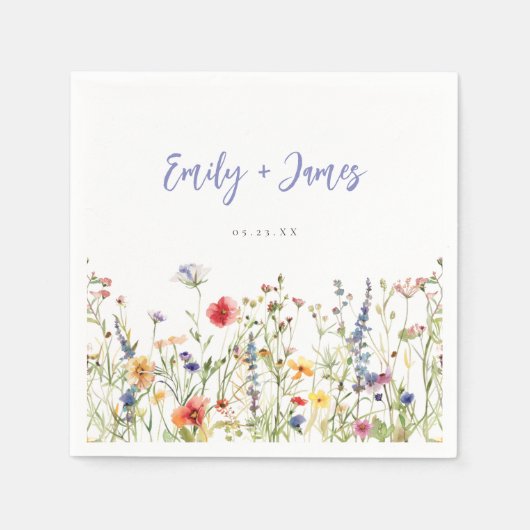 Colorful Wildflower Wedding Servet (Voorkant)