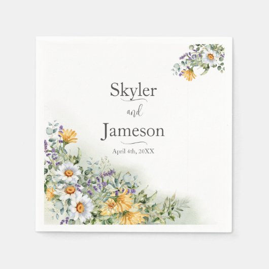 Colorful Wildflower Wedding Servet (Voorkant)