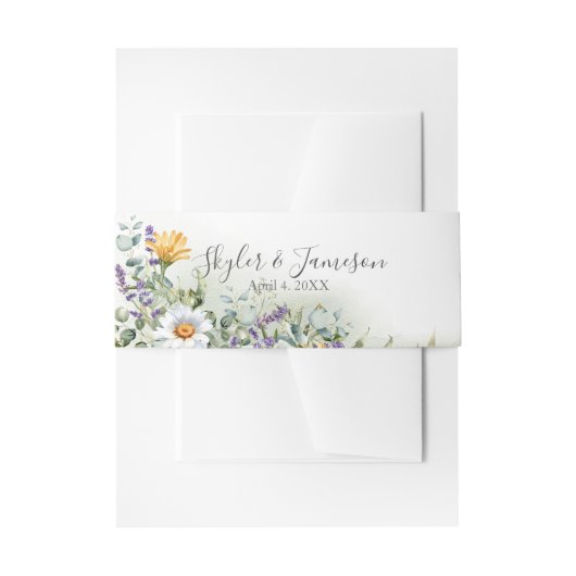 Colorful Wildflower Wedding Uitnodigingen Wikkel (Voorkant Voorbeeld)