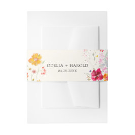 Colorful Wildflower Wedding Uitnodigingen Wikkel