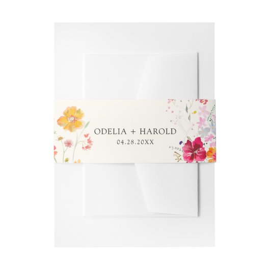 Colorful Wildflower Wedding Uitnodigingen Wikkel (Voorkant Voorbeeld)