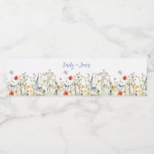Colorful Wildflower Wedding Waterfles Etiket (Enkel label)
