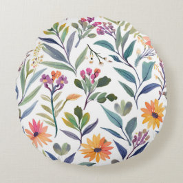 Colorful Wildflowers | Beautiful Floral Watercolor Rond Kussen