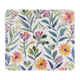 Colorful Wildflowers | Beautiful Floral Watercolor Snijplank