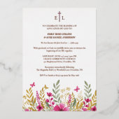 Colorful Wildflowers & Butterflies Faith Wedding Folie Uitnodiging (Voorkant)