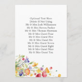 Colorful Wildflowers Elegant Wedding Table Number Kaart (Achterkant)