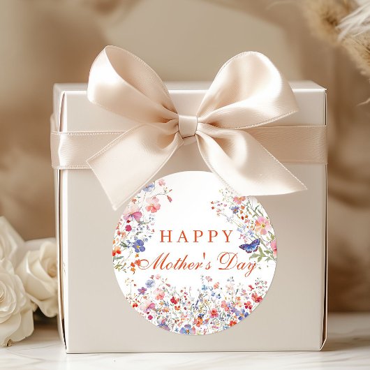 Colorful Wildflowers Happy Mother's Day Sticker