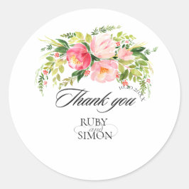 Colorful Wildflowers Spring Thank You Wedding Ronde Sticker