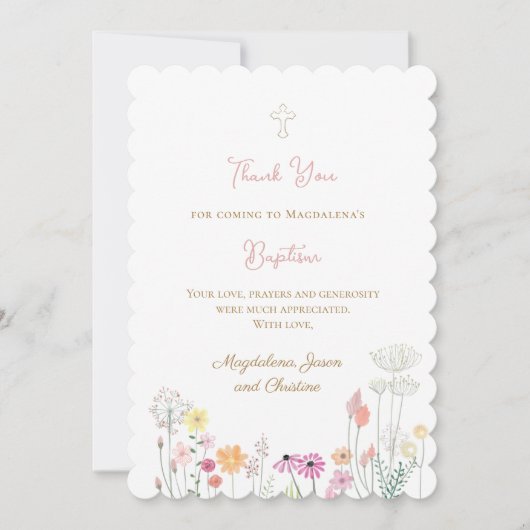 colorful wildflowers thank you for coming card kaart (Voorkant)