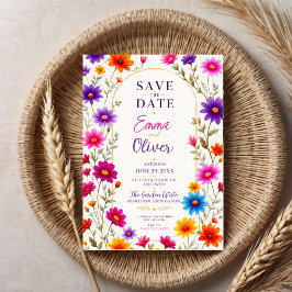 Colorful Wildflowers Wedding Invitation Acryl Uitnodigingen