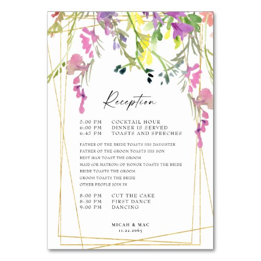 Colorful Willem Geometric Reception Program Kaart (Voorkant)