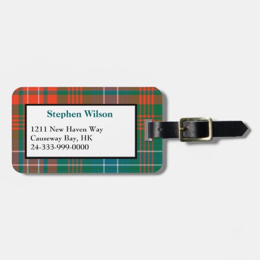 Colorful Wilson Tartan Pset Bagagelabel (Voorkant horizontaal)