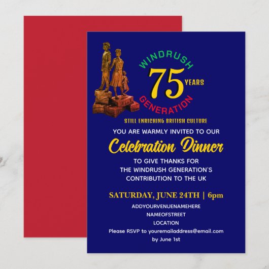 Colorful WINDRUSH GENERATION 75th Jubileum Kaart (Voorkant / Achterkant)