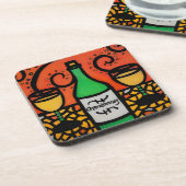 Colorful Wine Art Chardonnay Bier Onderzetter (Linkerzijde)