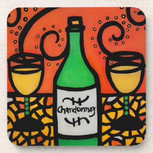 Colorful Wine Art Chardonnay Bier Onderzetter
