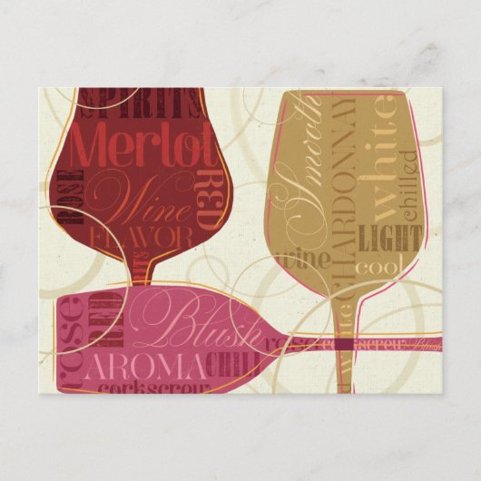 Colorful Wine Glasses Briefkaart (Voorkant)