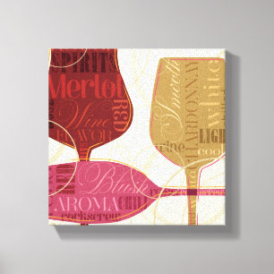 Colorful Wine Glasses Canvas Afdruk