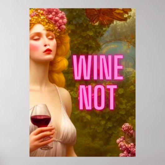 Colorful Wine Mam Quote Wine niet Retro styling Poster (Voorkant)