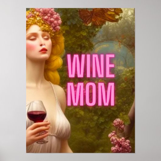 Colorful Wine Mam Quote Wine Styled Poster (Voorkant)