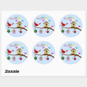 Colorful Winter Birds Stickers (Vel)