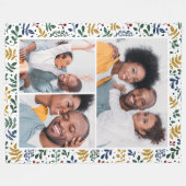 Colorful Winter Botanical Three Photo Collage Fleece Deken (Voorkant (Horizontaal))