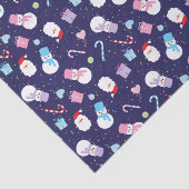 Colorful Winter Snowman Kerstkerstnamerapatroon Tissuepapier (Detail)