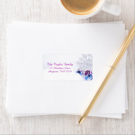 Colorful Winter Wonderland Holiday Adres Etiket