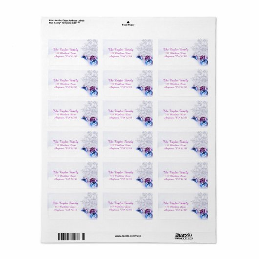 Colorful Winter Wonderland Holiday Adres Etiket (Full Sheet)