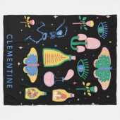 Colorful Witchy Magic Potion Gepersonaliseerd zwar Fleece Deken (Voorkant (Horizontaal))