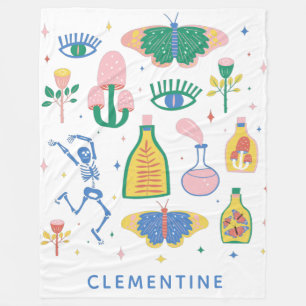 Colorful Witchy Magic Potions Persoonlijke naam Fleece Deken