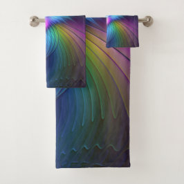 Colorful With Blue Modern Abstract Fractal Art Bad Handdoek