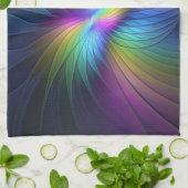 Colorful With Blue Modern Abstract Fractal Art Theedoek (Gevouwen)