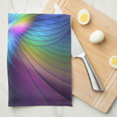 Colorful With Blue Modern Abstract Fractal Art Theedoek (Quarter Fold)