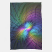 Colorful With Blue Modern Abstract Fractal Art Theedoek (Verticaal)