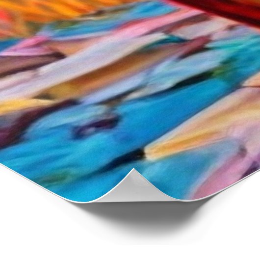 Colorful Wolf Abstract schilderij Cabin Art Poster (Hoek)