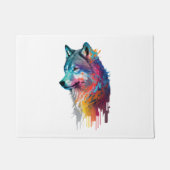 Colorful Wolf Deurmat (Voorkant)