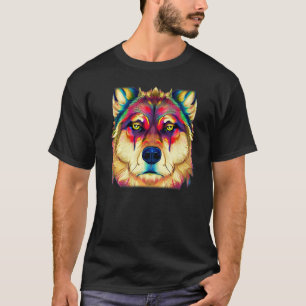 Colorful Wolf head predator face-color animal 2 T-shirt