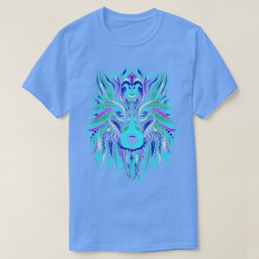 Colorful Wolf Head rendy ribal Art T-shirt (Design voorkant)