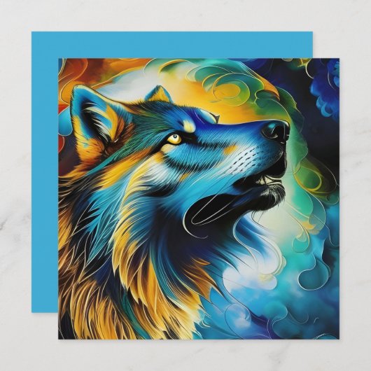 Colorful Wolf Howl (Voorkant / Achterkant)
