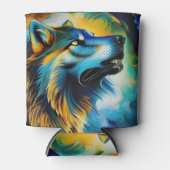 Colorful Wolf Howl Blikjeskoeler (Voorkant)