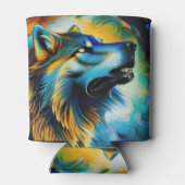 Colorful Wolf Howl Blikjeskoeler (Achterkant)