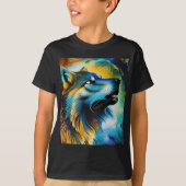 Colorful Wolf Howl T-shirt (Voorkant)