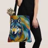 Colorful Wolf Mountain Waves Tote Bag (Dichtbij)