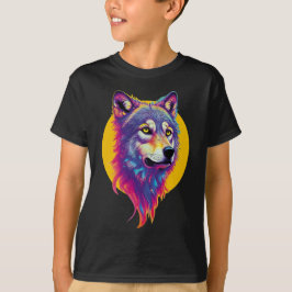 Colorful Wolf portret T-shirt