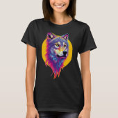 Colorful Wolf portret T-shirt (Voorkant)