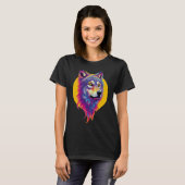 Colorful Wolf portret T-shirt (Voorkant volledig)