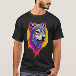 Colorful Wolf portret T-shirt