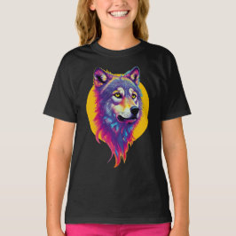 Colorful Wolf portret T-shirt