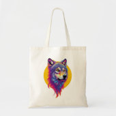 Colorful Wolf portret Tote Bag (Voorkant)